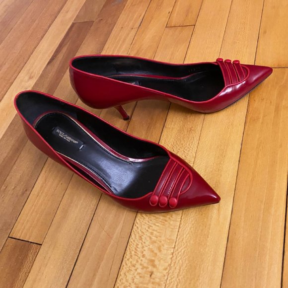 "Dolce & Gabbana" Leather, Heel, Red Shoes Size 40 - Picture 3 of 6